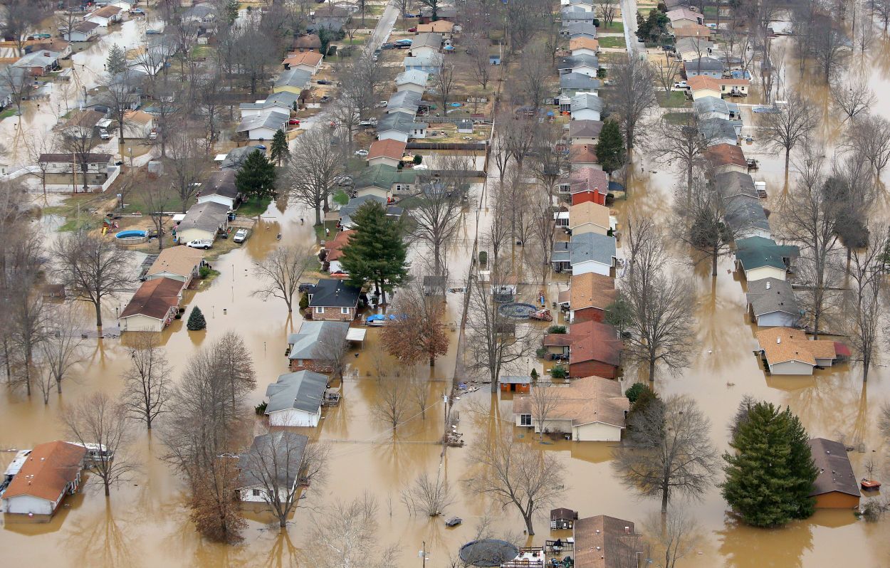 Historic flooding on the Meramec River flood Arnold